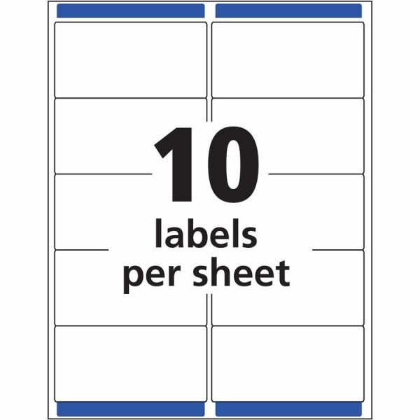 Avery Matte Clear Easy Peel Mailing Labels W/ Sure Feed Technology, Laser Printers, 2 X 4, Clear, 10/Sheet, 10 Sheets/Pack