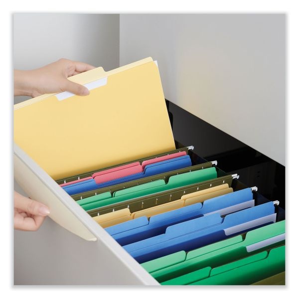 Universal Interior File Folders, 1/3-Cut Tabs: Assorted, Letter Size, 11-Pt Stock, Assorted Colors, 100/Box