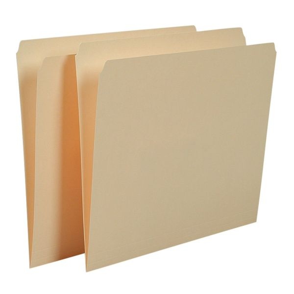 Skilcraft File Folders, Straight Cut, Letter Size, 30% Recycled, Manila, Pack Of 100