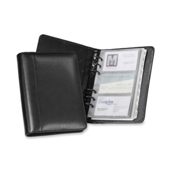 Samsill Regal Leather Business Card Binder, Black