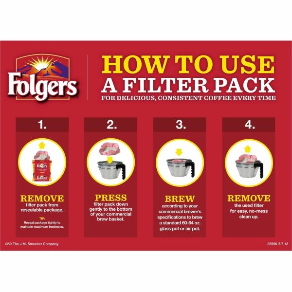 Folgers Coffee Filter Packs, Classic Roast, .9 Oz, 10 Filters/Pack, 4 Packs/Carton