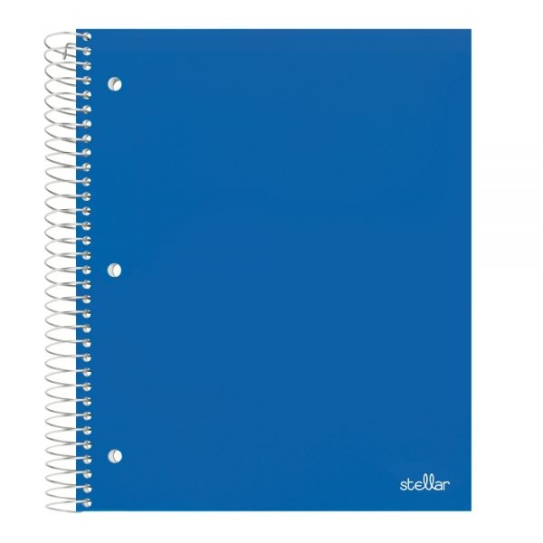 Stellar Poly Notebook, 8-1/2" X 11", 5 Subject, College Ruled, 200 Sheets, Blue