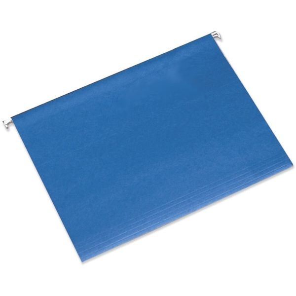 Skilcraft Hanging File Folders, 2" Expansion, Letter Size, Blue, Box Of 25