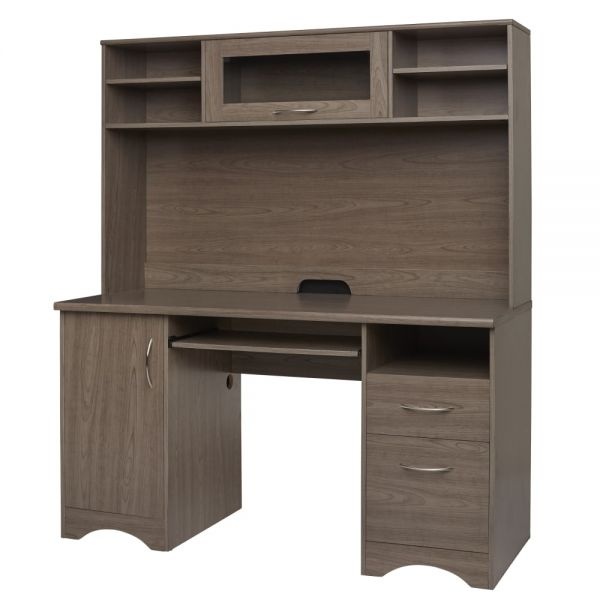 Realspace Pelingo 56”W Desk With Hutch, Gray