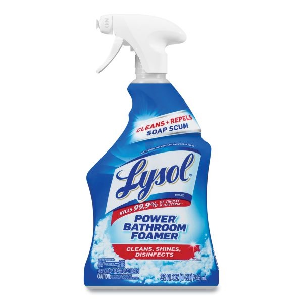 Lysol Brand Disinfectant Power Bathroom Foamer, Liquid, Atlantic Fresh, 32 Oz Spray Bottle