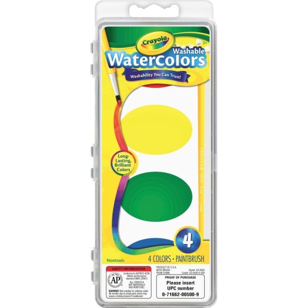 Crayola So Big Washable Watercolor Set, Set Of 4 Colors