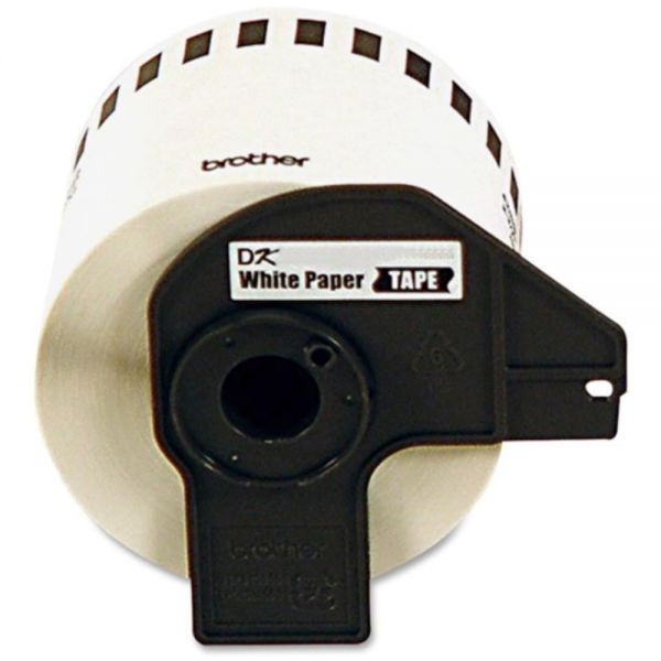 Brother Continuous Film Label Tape, 1.1" X 50 Ft Roll, White