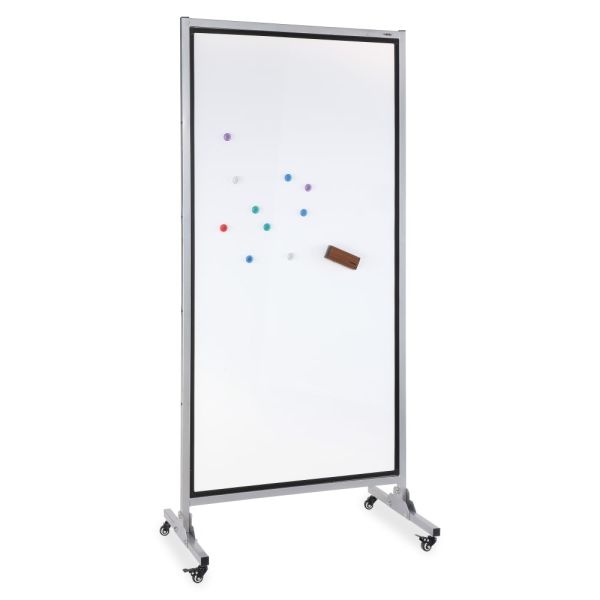 Lorell 2-Sided Magnetic Dry-Erase Whiteboard Easel, 82 1/2" X 37 1/2", Metal Frame With Black Finish