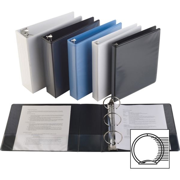 Business Source 1/2" Round-Ring View Binder, Letter Size, White