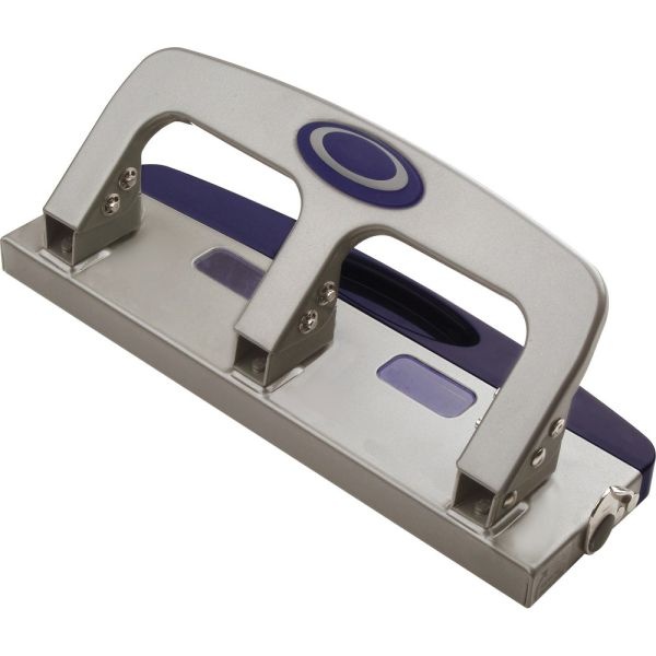 Oic Deluxe Standard 3-Hole Punch With Drawer, Silver