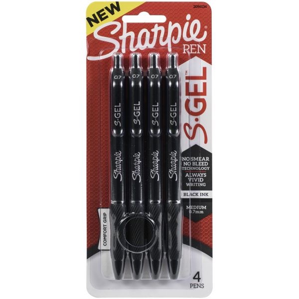 Sharpie S-Gel .7Mm Medium Point Pens 4/Pkg