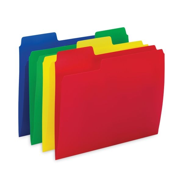 Smead Supertab Top Tab File Folders, 1/3-Cut Tabs: Assorted, Letter Size, 0.75" Expansion, Polypropylene, 12/Pack