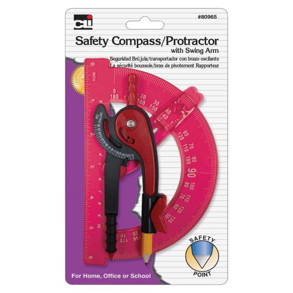 Charles Leonard Swing Arm Safety Compass/Protractor