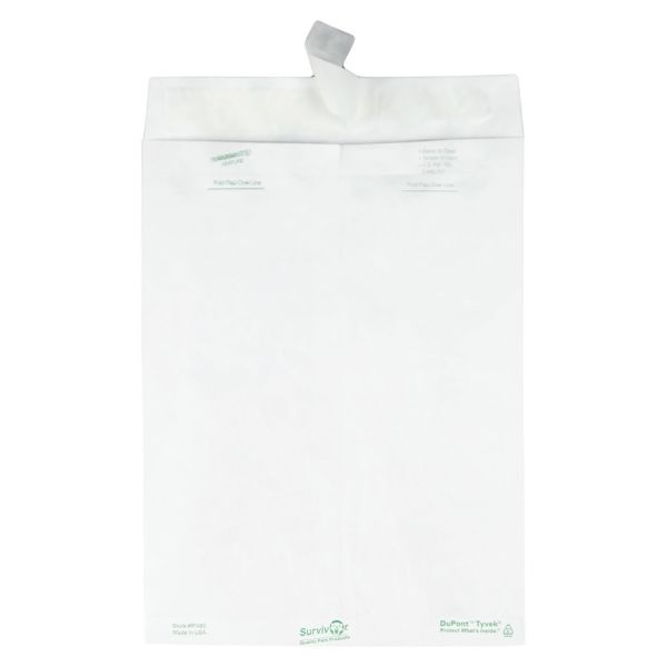 Quality Park Tyvek 9" X 12" Envelopes, Self-Adhesive, White, Box Of 100