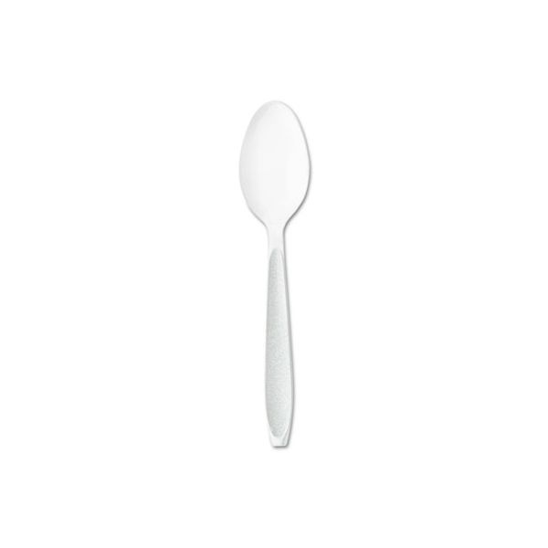 Impress Heavyweight Full-Length Polystyrene Cutlery, Teaspoon, White, 1000/Carton