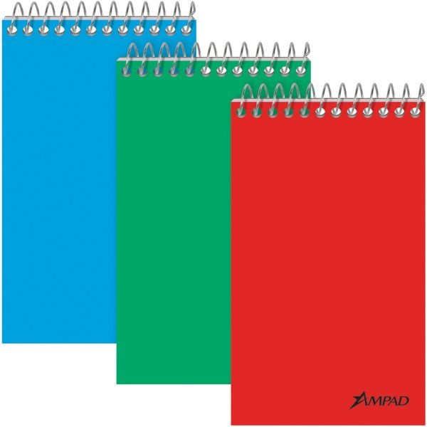 Oxford Pocket-Size Memo Books, 3" X 5", Narrow Ruled, 60 Sheets, Assorted Colors, Pack Of 3