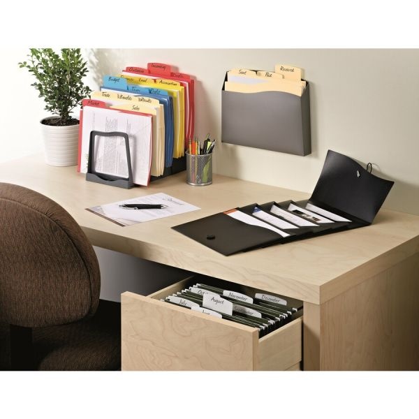 Avery Adjustable File Rack, 5 Sections, Letter Size Files, 8" X 11.5" X 10.5", Black