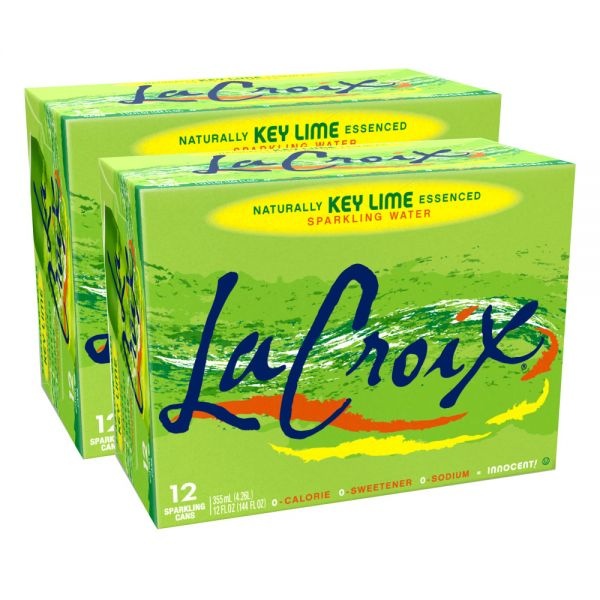 Lacroix Sparkling Water, 12 Oz, Key Lime, 12 Cans Per Pack, Case Of 2 Packs