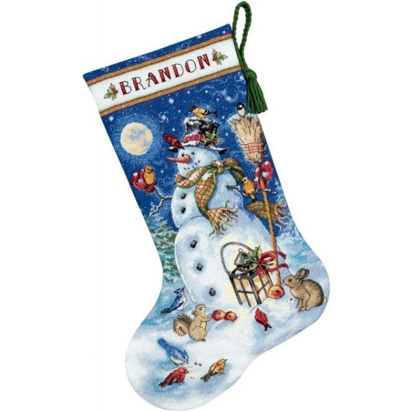 Dimensions Gold Collection Snowman & Friends Stocking Counted Cross Stitch Kit