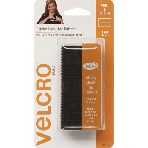 Velcro(R) Brand Sticky Back For Fabric Tape 4"X6"
