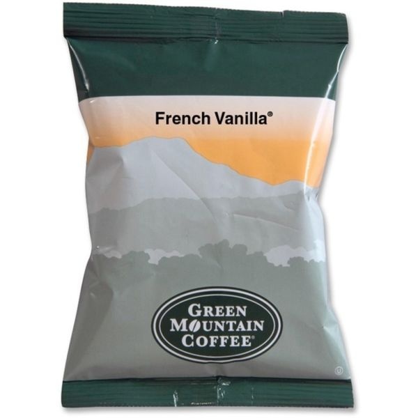 Green Mountain Coffee French Vanilla Coffee Fraction Packs, Light Roast, Each Pack Makes 8 Cups, 50/Carton