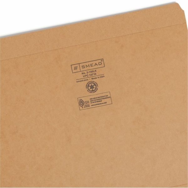 Smead Straight-Cut Kraft File Folders, Letter Size, Kraft, Box Of 100