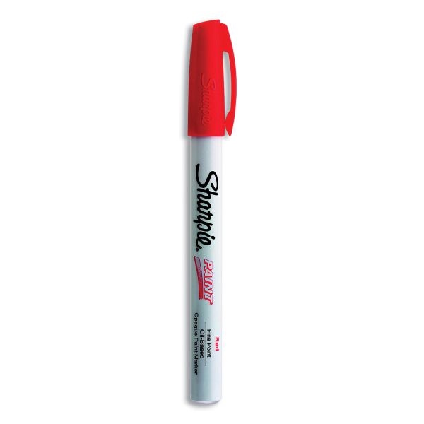 Sharpie Permanent Paint Marker, Fine Bullet Tip, Red