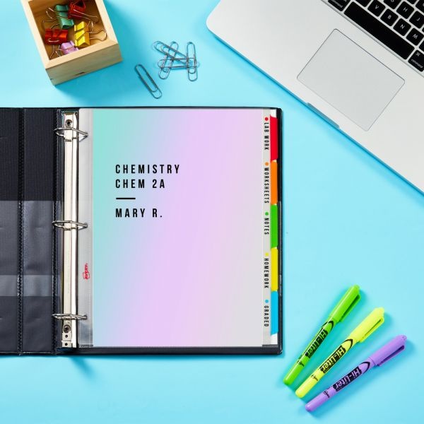 Avery Clear Easy View Durable Plastic Dividers For 3 Ring Binders, 8-1/2" X 11", 5-Tab, Bright Multicolor, 1 Set