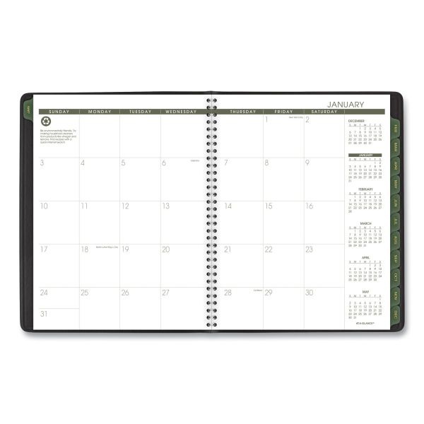 At-A-Glance Recycled Weekly Vertical-Column Format Appointment Book, 11 X 8.25, Black Cover, 12-Month (Jan To Dec): 2024