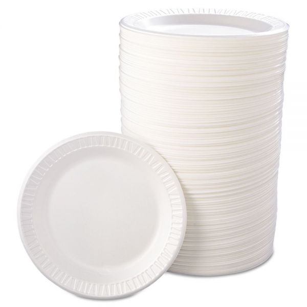 Dart Quiet Classic Laminated Foam Dinnerware, Plate, 9" Dia, White, 125/Pack, 4 Packs/Carton