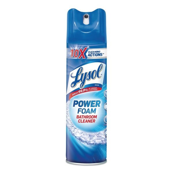 Lysol Brand Power Foam Bathroom Cleaner, 24 Oz Aerosol Spray, 12/Carton