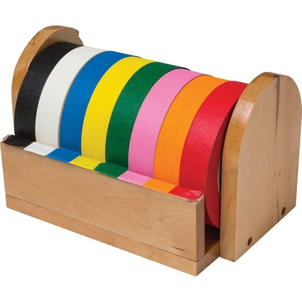Creativity Street 8 Roll 1" Wide Tape Stand - Holds Total 8 Tape(S) - Wood - Brown - 1 Each