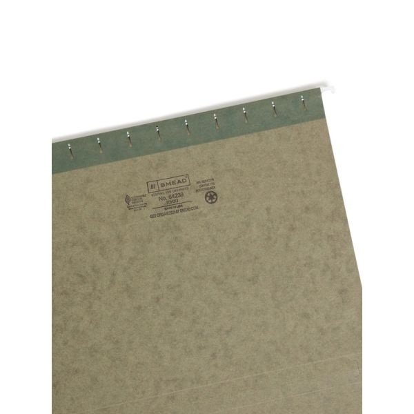 Smead Premium Box-Bottom Hanging Folders, 1" Expansion, Letter Size, Standard Green, Box Of 25