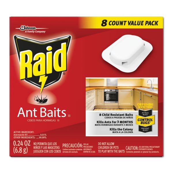 Raid Ant Baits, 0.24 Oz, 8/Box