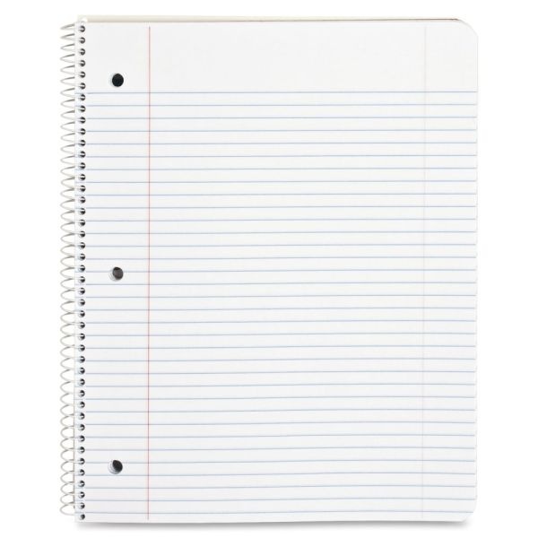 Business Source Wirebound Notebook, 8 1/2" X 11", College Ruled, 100 Sheets, White