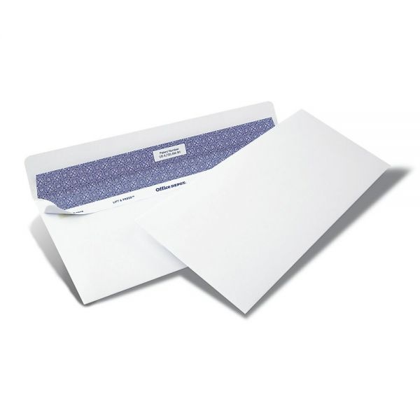 #10 Lift & Press Premium Security Envelopes, Self Seal, 100% Recycled, White, Box Of 500