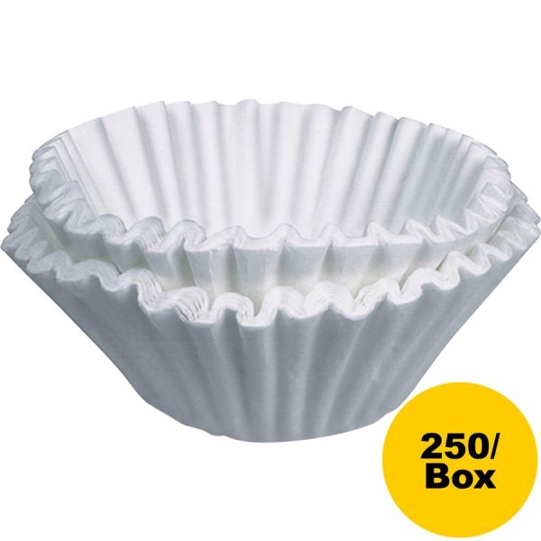 Bunn Flat Bottom Coffee Filters, 12-Cup Size, 250 Filters/Pack