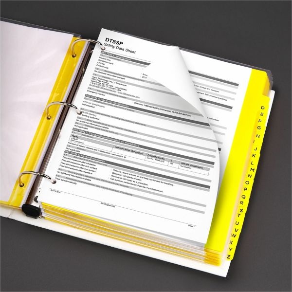 Avery Preprinted Safety Data Sheet 3-Ring Binder, 1 1/2" Rings, Yellow/Red