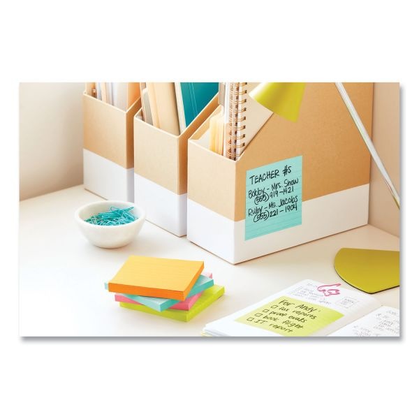 Post-It Notes Super Sticky Pads In Supernova Neon Colors, (6) Unruled 2" X 2", (5) Unruled 3" X 3", (4) Note Ruled 4" X 4", 45 Sheets/Pad, 15 Pads/Set