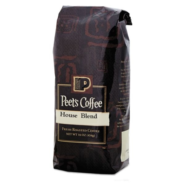 Peet's Coffee & Tea Bulk Coffee, House Blend, Dark Roast, Ground, 1 Lb Bag (Makes About 40 Cups)