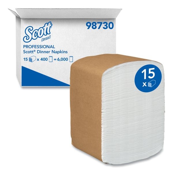 Scott Full-Fold Dispenser Napkins, 1-Ply, 12 X 17, White, 250/Pack, 24 Packs/Carton