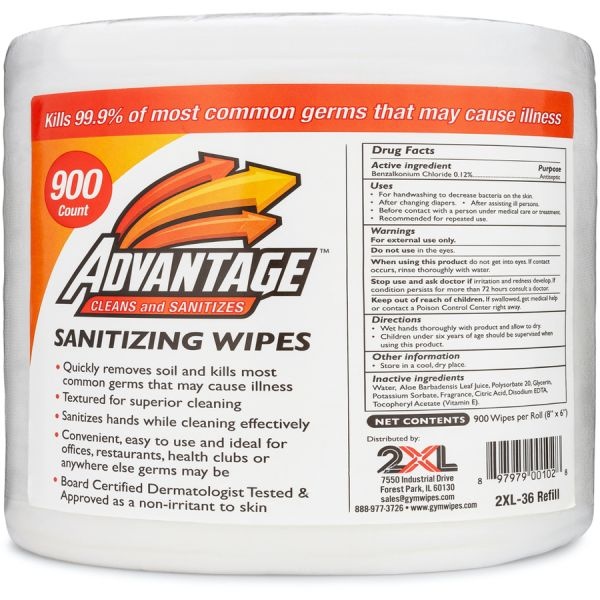 2Xl Advantage Sanitizing Wipes