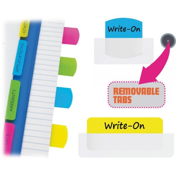 Redi-Tag Write-On Index Tabs, 1/5-Cut, Assorted Colors, 1.06