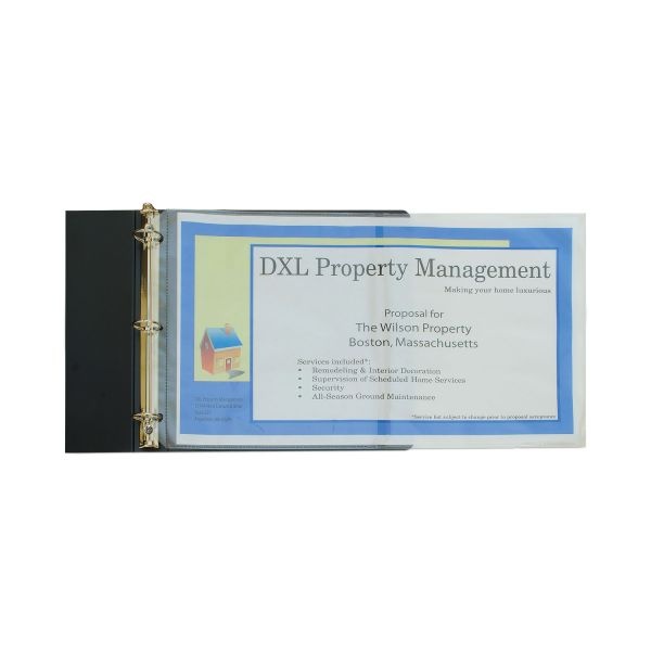 C-Line Panoramic Fold-Out Heavyweight Poly Sheet Protectors - Clear, Center Loading, 11 X 8-1/2, 25/Bx, 62237