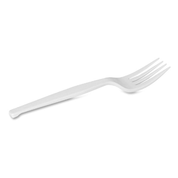 Dixie Plastic Utensils, Medium-Weight Forks, White, Box Of 100 Forks