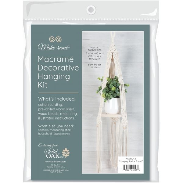 Solid Oak Macrame Hanging Kit