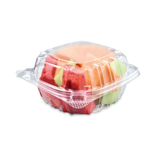 Dart Clearseal Hinged-Lid Plastic Containers, Sandwich Container, 13.8 Oz, 5.4 X 5.3 X 2.6, Clear, Plastic, 500/Carton