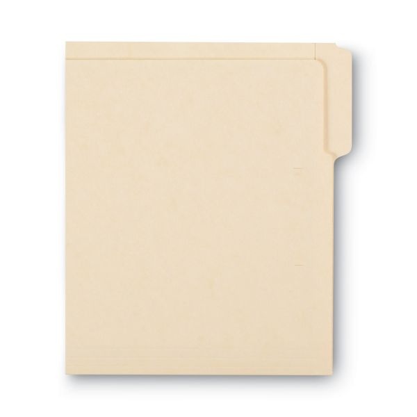 Smead Heavyweight Manila End Tab Folders, 9" High Front, 1/3-Cut Tabs: Assorted, Letter, 0.75" Expansion, Manila, 100/Box