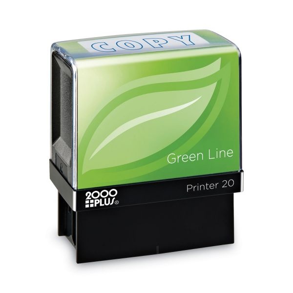 Cosco 2000Plus Green Line Message Stamp, Copy, 1.5 X 0.56, Blue