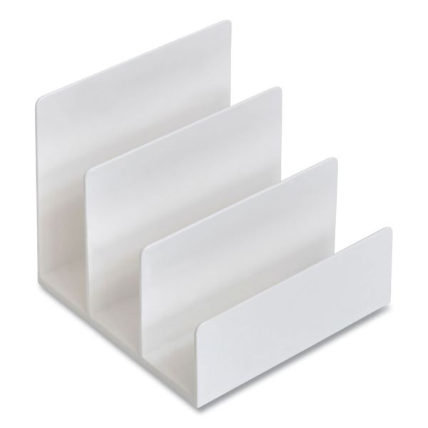 Tru Red Plastic Incline Mail Sorter, 3 Sections, Letter Size Files, 6.3 X 6.3 X 5.5, White